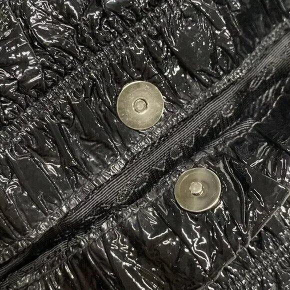 100% Authentic PRADA Gathered Bag Black Patent Leather Shoulder Bag 534-11924 - Picture 9 of 14